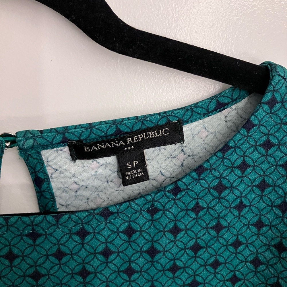 Chic Teal Patterned Banana Republic Dress - image 2